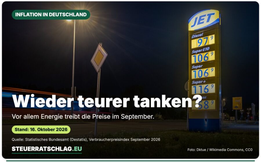 Preisanzeige einer Tankstelle in Tübingen, aufgenommen am 4. Mai 2020 – Aufmacherbild mit der Frage „Wieder teurer tanken?“