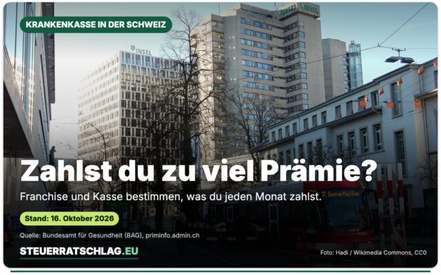 Inselspital, Universitätsspital Bern, aufgenommen im Dezember 2023 – Aufmacherbild mit der Frage „Zahlst du zu viel Prämie?“