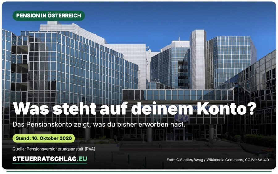Zentrale der Pensionsversicherungsanstalt (PVA) in Wien, aufgenommen am 21. April 2018 – Aufmacherbild mit der Frage „Was steht auf deinem Konto?“