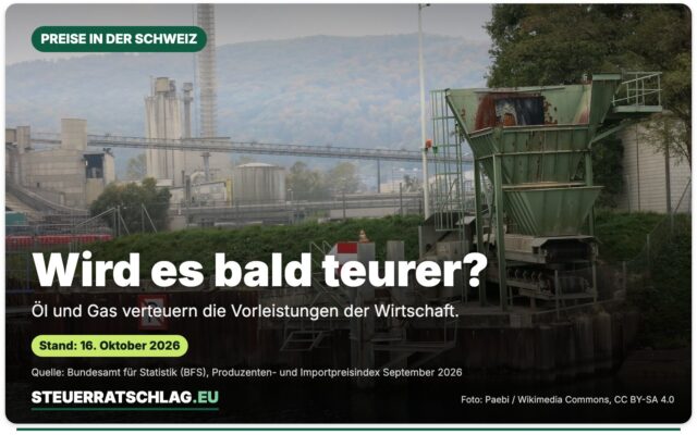 Erdölraffinerie in Cressier im Kanton Neuenburg (Schweiz), aufgenommen im Oktober 2015 – Aufmacherbild mit der Frage „Wird es bald teurer?“